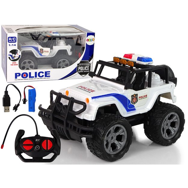 R/C Nuotoliniu būdu valdomas automobilis JEEP Police Patrol su atidaromomis durimis