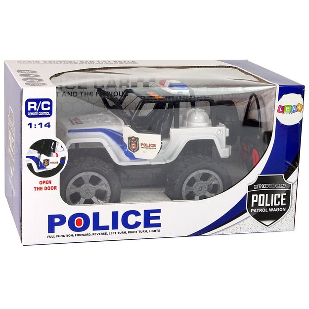 R/C Nuotoliniu būdu valdomas automobilis JEEP Police Patrol su atidaromomis durimis