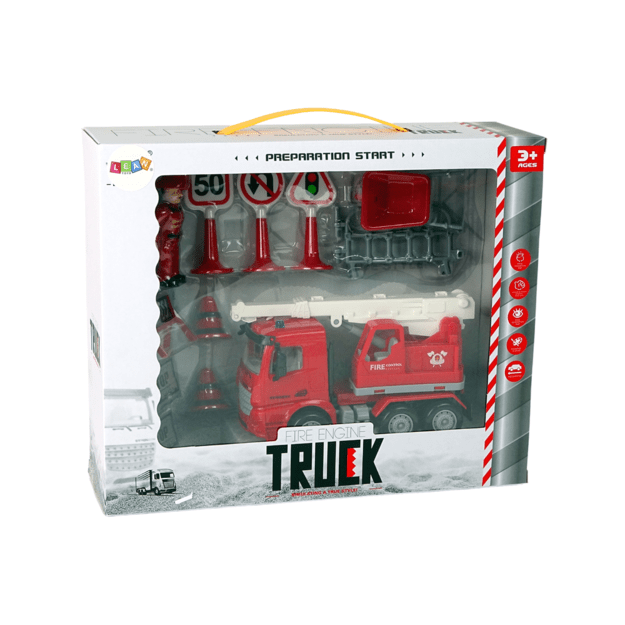 Ugniagesių rinkinys Kranas Kelio ženklai Ugniagesys gelbėtojas 4