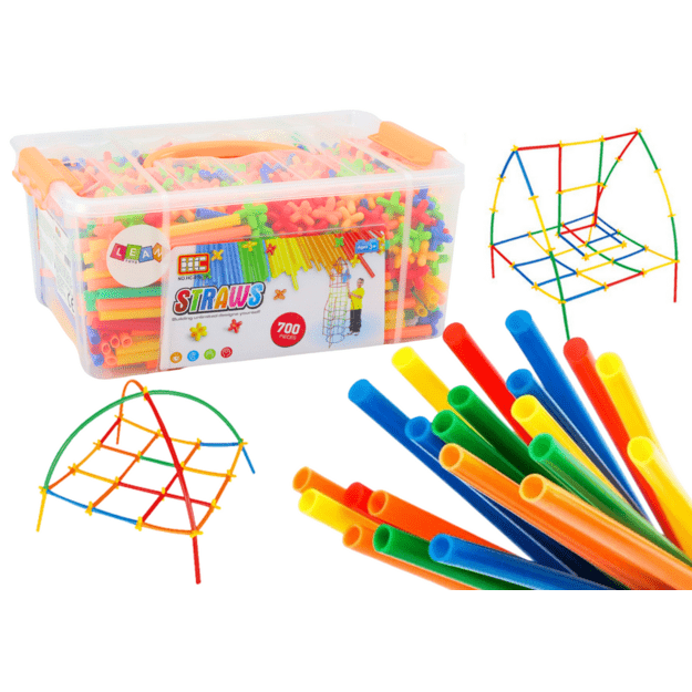 Set of Straws for 3D Construction in a Box Colorful 800 pcs