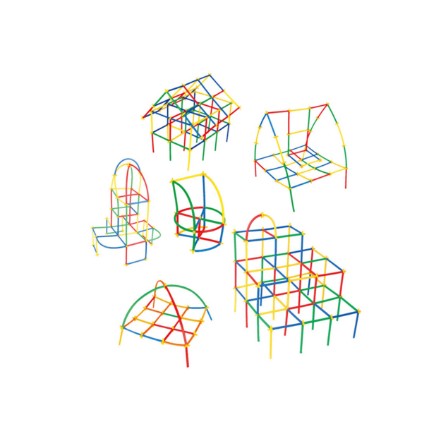Set of Straws for 3D Construction in a Box Colorful 800 pcs