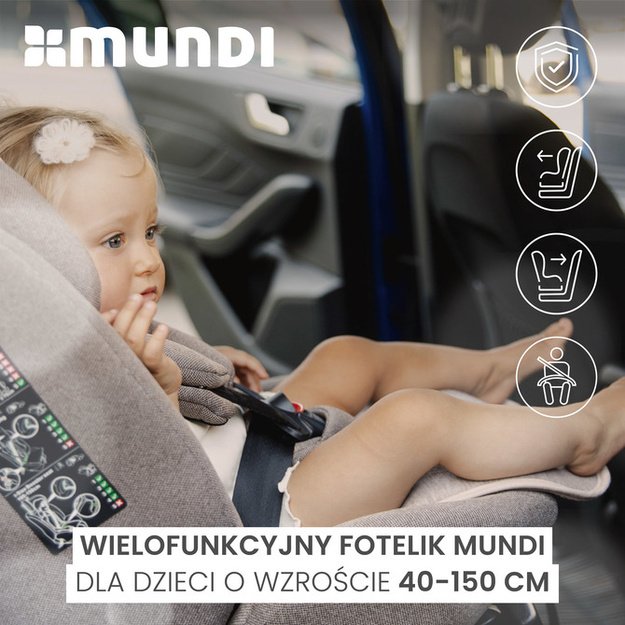 CAR SEAT MUNDI I-SIZE GREY (40-150)