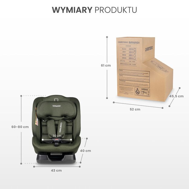 CAR SEAT MUNDI I-SIZE GREY (40-150)