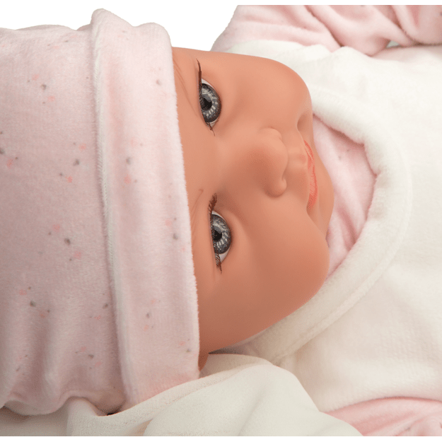 Arias kūdikėlis su garsu, rožiniais rūbeliais, 42 cm 3