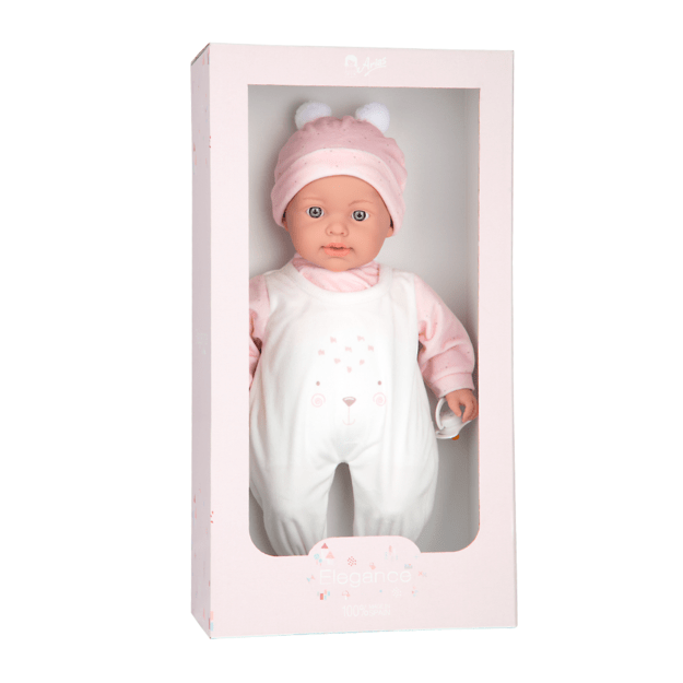 Arias kūdikėlis su garsu, rožiniais rūbeliais, 42 cm 4