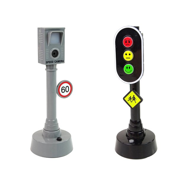 Automobilių su šviesoforais ir kelio ženklais rinkinys 6