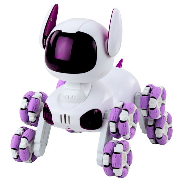 TOOBY Robot Dog Remote Controlled RC 360° Lights Sounds White and Purple 2