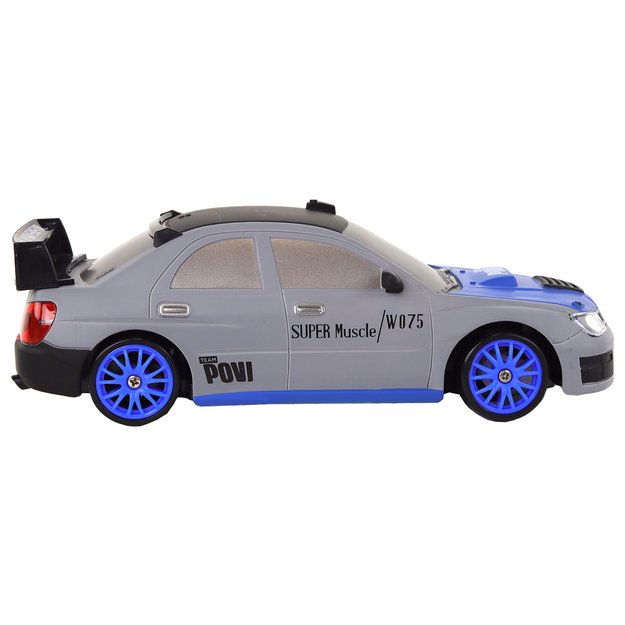 Nuotoliniu būdu valdomas sportinis automobilis R/C 1:24 pilkos spalvos keičiamais ratais 11