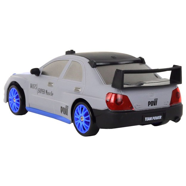 Nuotoliniu būdu valdomas sportinis automobilis R/C 1:24 pilkos spalvos keičiamais ratais 2