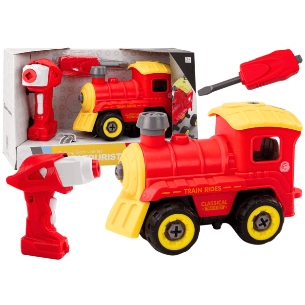 Nuotoliniu būdu valdomas RC besisukantis lokomotyvas, raudonas