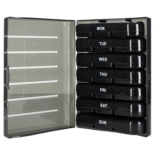 Vaistų tablečių organizatoriaus konteineris juodas 3