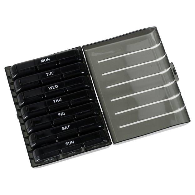 Vaistų tablečių organizatoriaus konteineris juodas 9