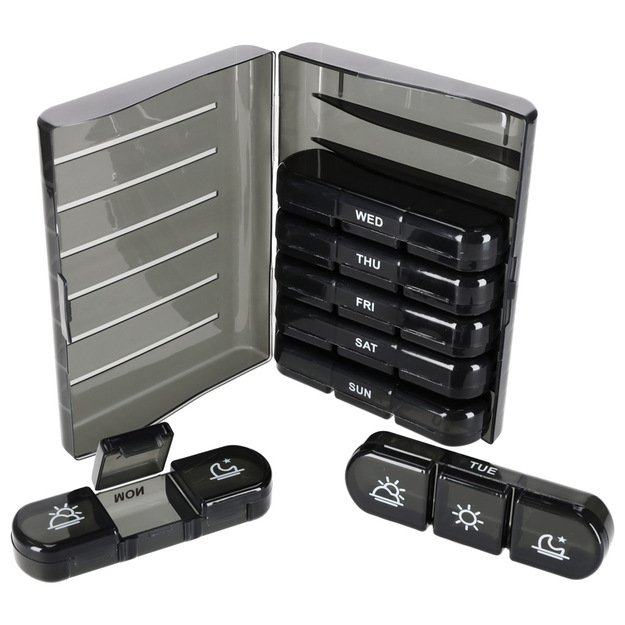 Vaistų tablečių organizatoriaus konteineris juodas 4