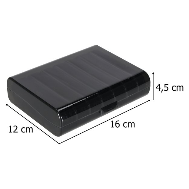 Vaistų tablečių organizatoriaus konteineris juodas 12