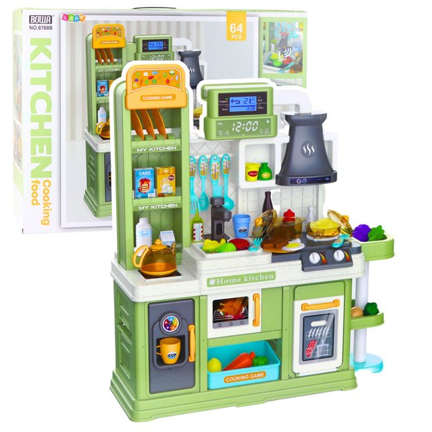 Children s Kitchen Water Cycle Food Color Changing Steam Green 64 pcs.