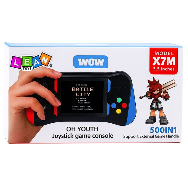 X7M Portable Electronic Console 500 Games Two-Player Mode 3.5 Inch 6