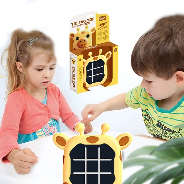 Electronic Game 3in1 Tic Tac Toe Memory Giraffe Yellow
