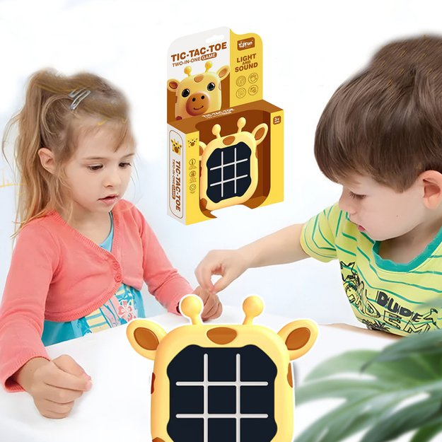 Electronic Game 3in1 Tic Tac Toe Memory Giraffe Yellow
