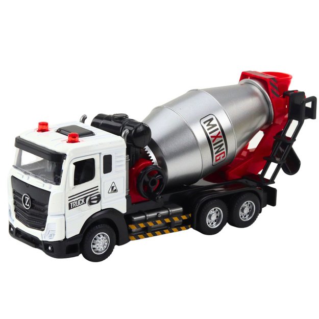 Concrete Mixer Construction Vehicle Metal Cabin Rotating Drum Lights Sounds 1