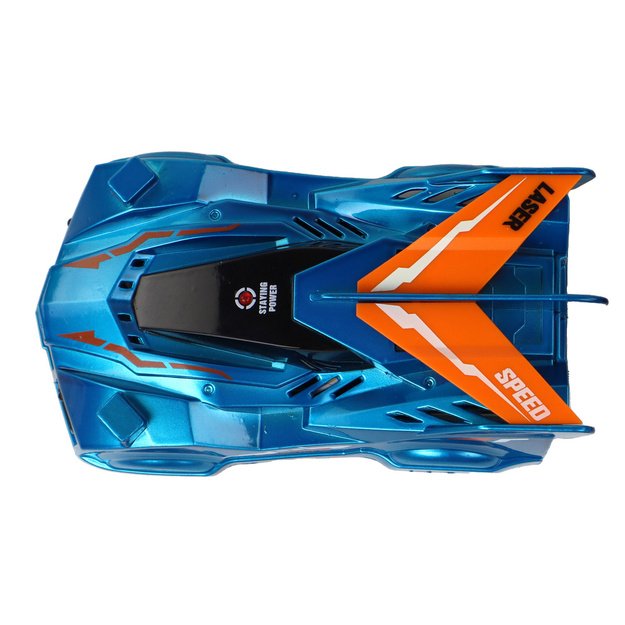 Automobilių vairavimas ant sienų su mėlynu lazeriu 4