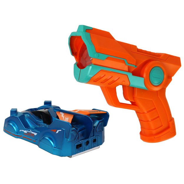 Automobilių vairavimas ant sienų su mėlynu lazeriu 1