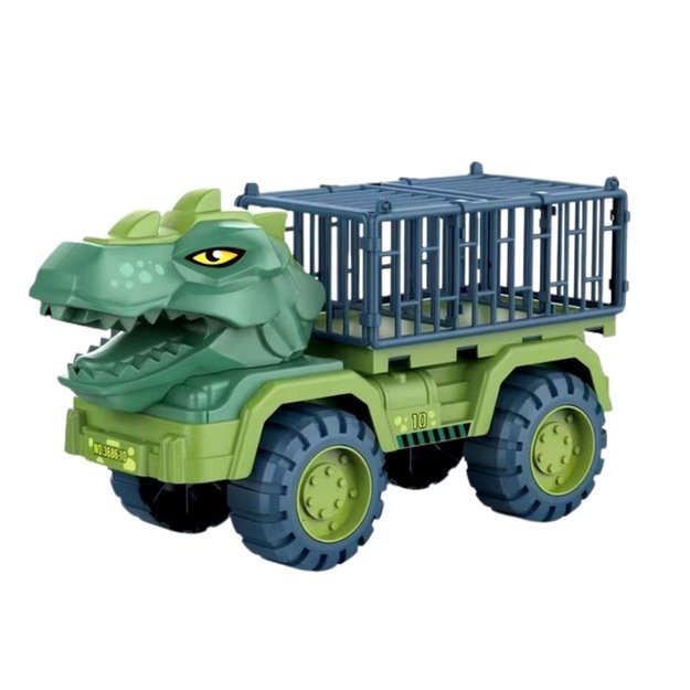 Car Transporter Truck Dinosaurs Figures Green 15 pcs. 1