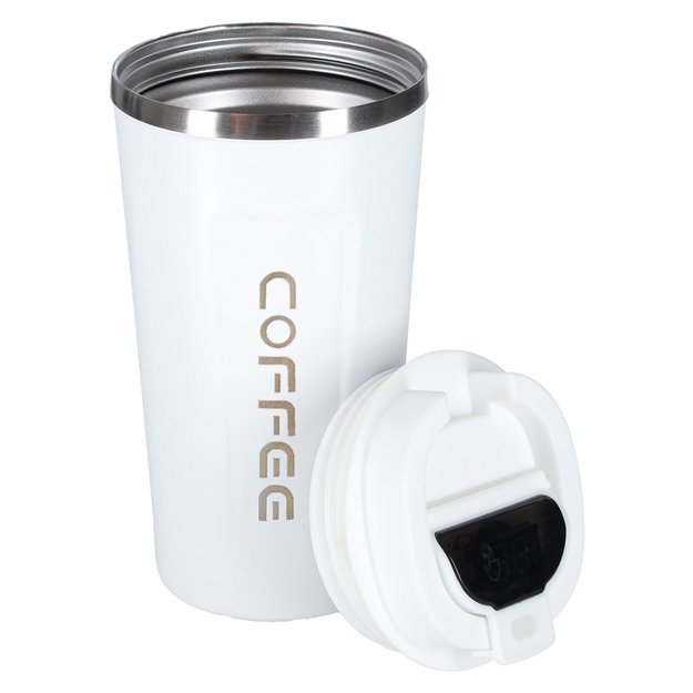 LED kelioninis puodelis su kandikliu 500ml, baltas 6