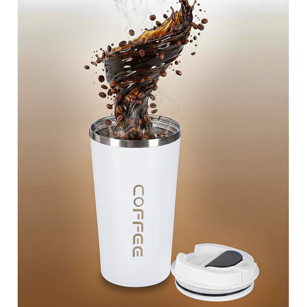 LED kelioninis puodelis su kandikliu 500ml, baltas 8