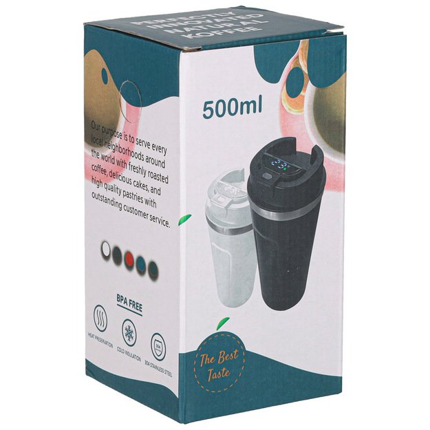 LED kelioninis puodelis su kandikliu 500ml, baltas 11