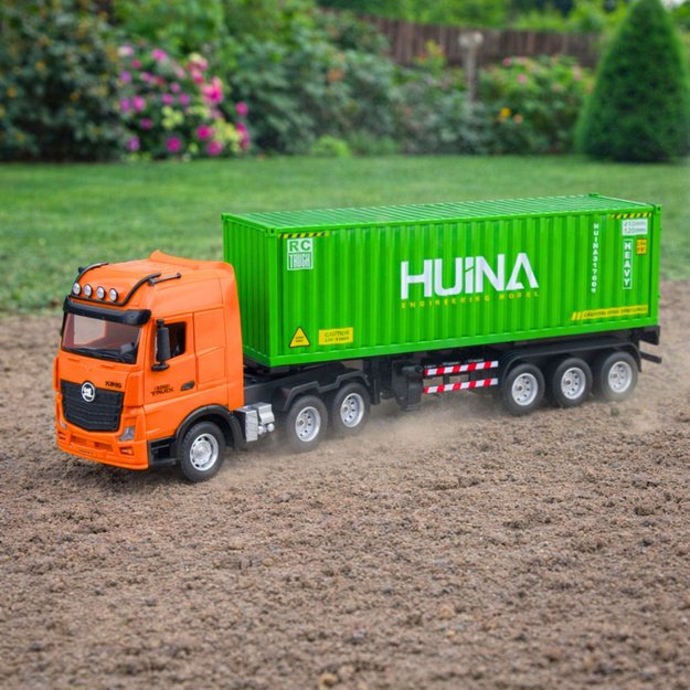 RC Remote Control Truck with Container HUINA Lights and Sounds 1:18
