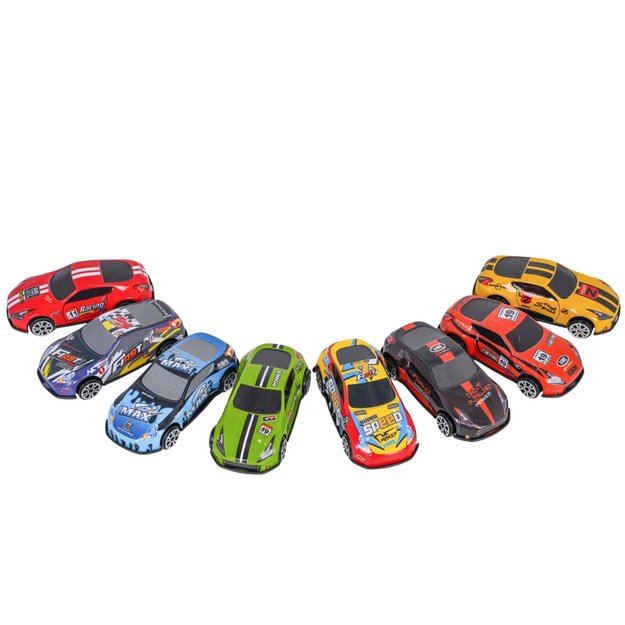 Parking Lot with Cars, 4 Level Track, 8 Metal Vehicles, Stickers 3