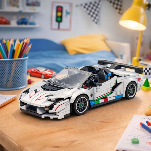 Construction Bricks Sports Car Convertible SVJ White 348 pcs. 2
