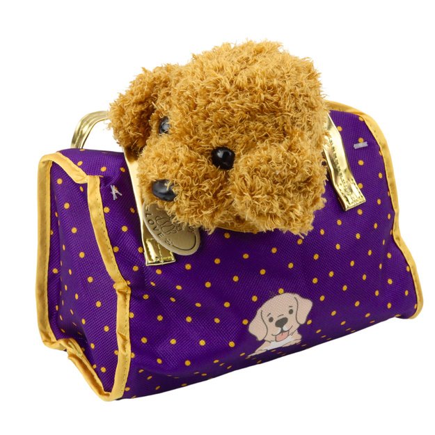 Dog in a Bag Plush Mascot Cuddly Toy Light Brown 2
