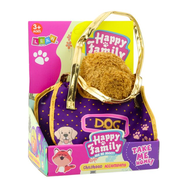 Dog in a Bag Plush Mascot Cuddly Toy Light Brown 4