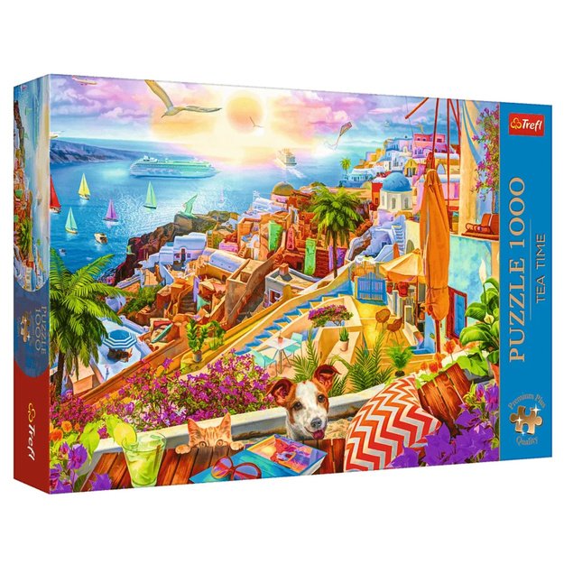 Puzzle - 1000 Premium Plus - Tea Time: Visiting Santorini Trefl 10842