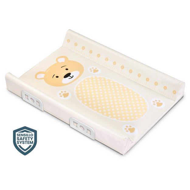 Stiffened Changing Pad WITH SAFETY SYSTEM - ANIMALS TEDDY BEIGE