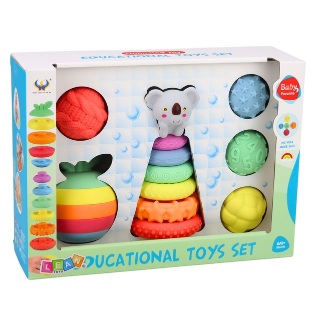 Sensory Toys Set For Toddlers Pyramid Rubber Balls 16 pcs. 5