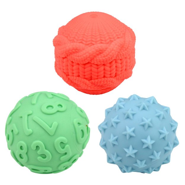 Sensory Toys Set For Toddlers Pyramid Rubber Balls 16 pcs. 3