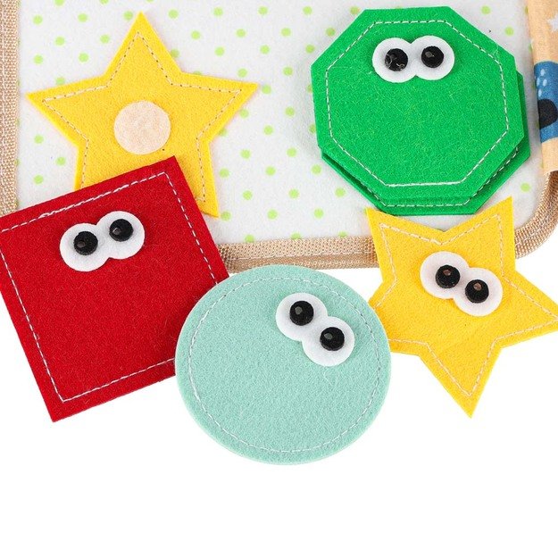 Sensorinė mokomoji 3D veltinio manipuliatyvi knygelė su judančiomis dalimis žirafa 11