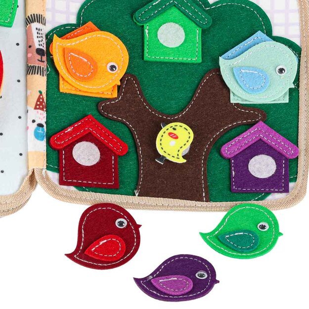 Sensorinė mokomoji 3D veltinio manipuliatyvi knygelė su judančiomis dalimis žirafa 8