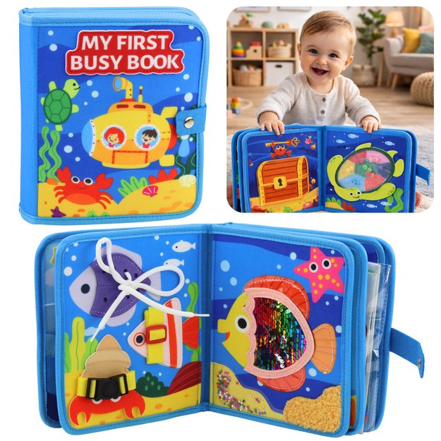 3D Felt Sensory Educational Book Sea Animals