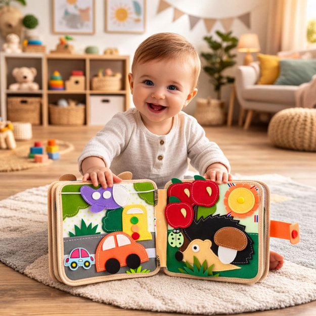 3D Felt Sensory Educational Book Animals Giraffe 3