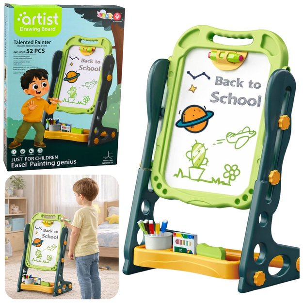 Double-sided Magnetic Chalk Board, Dry Erase, Green, 52 pcs.