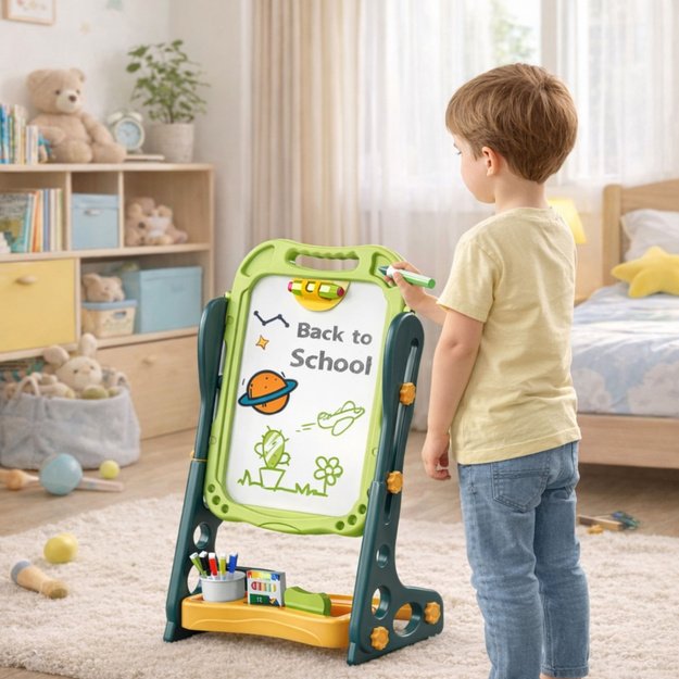 Double-sided Magnetic Chalk Board, Dry Erase, Green, 52 pcs. 2