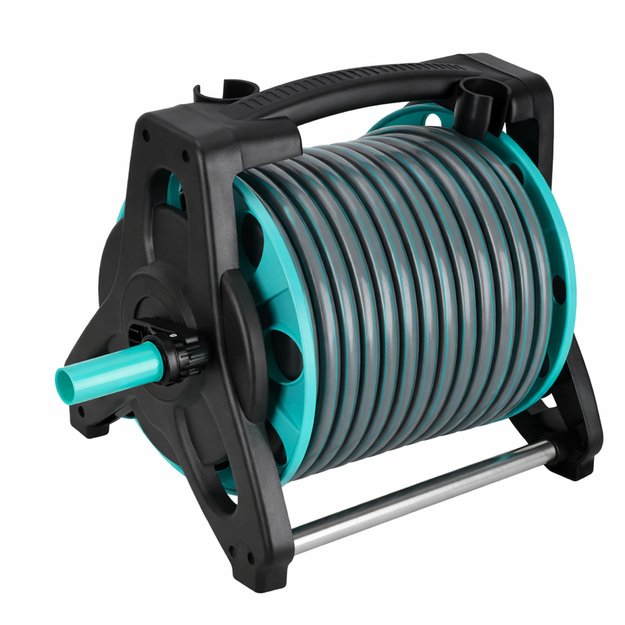 Sodo žarna ant ritės stovo LUARO purk&scaron;tuvo pistoleto įtraukiklis 30 m 1