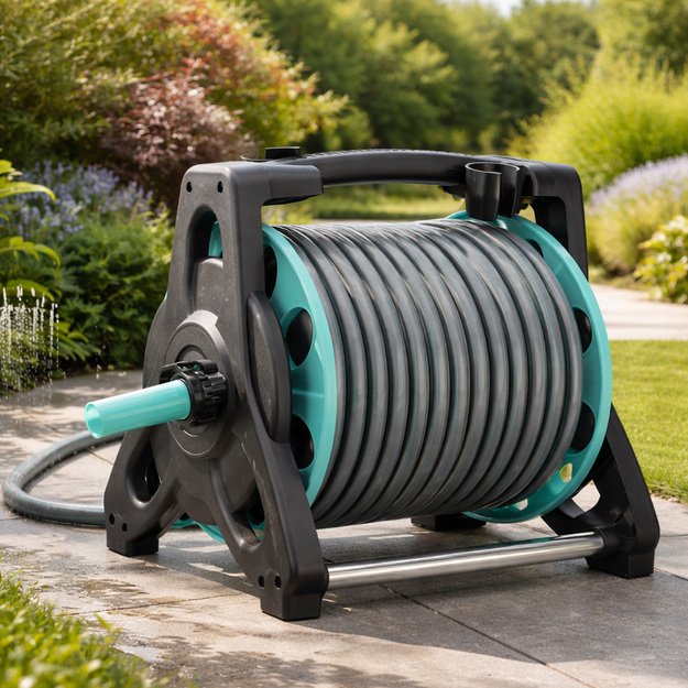 Sodo žarna ant ritės stovo LUARO purk&scaron;tuvo pistoleto įtraukiklis 30 m 8