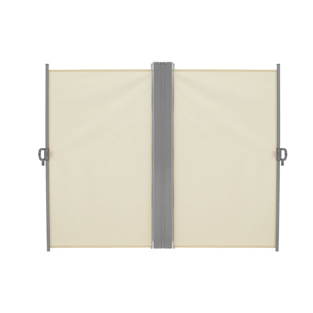 LUARO kampinė &scaron;oninė terasos markizė su i&scaron;traukiamu ekranu 180 x 620 cm, smėlio spalvos 4