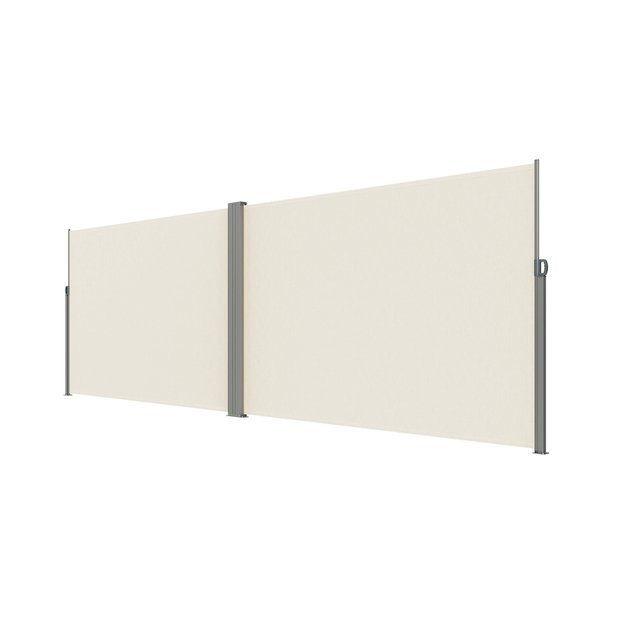 LUARO kampinė &scaron;oninė terasos markizė su i&scaron;traukiamu ekranu 180 x 620 cm, smėlio spalvos 3