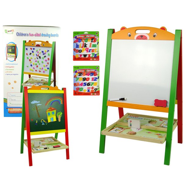 Wooden Whiteboard 2in1 Magnets Writer Numbers Action Words