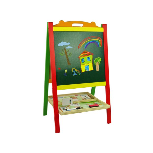 Wooden Whiteboard 2in1 Magnets Writer Numbers Action Words
